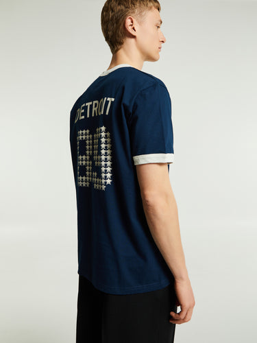 Carhartt WIP - 89 Ringer T-Shirt in Ink, Wax Heavy Enzyme Wash