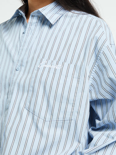Carhartt WIP - W' Grimsby Shirt in Grimsby Stripe, Blue Fog