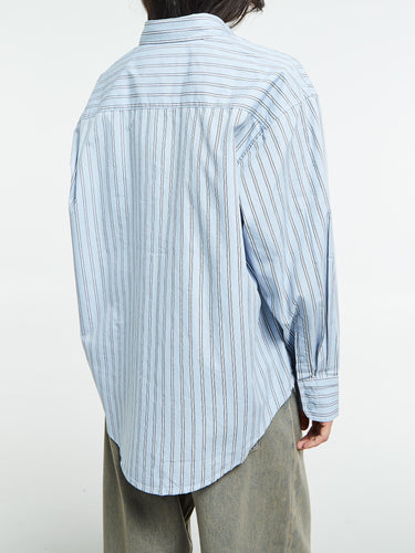 Carhartt WIP - W' Grimsby Shirt in Grimsby Stripe, Blue Fog