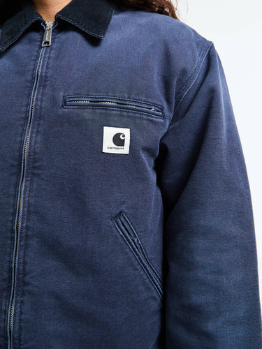 Carhartt WIP - W' OG Detroit Jacket in Dark Navy and Black stone canvas