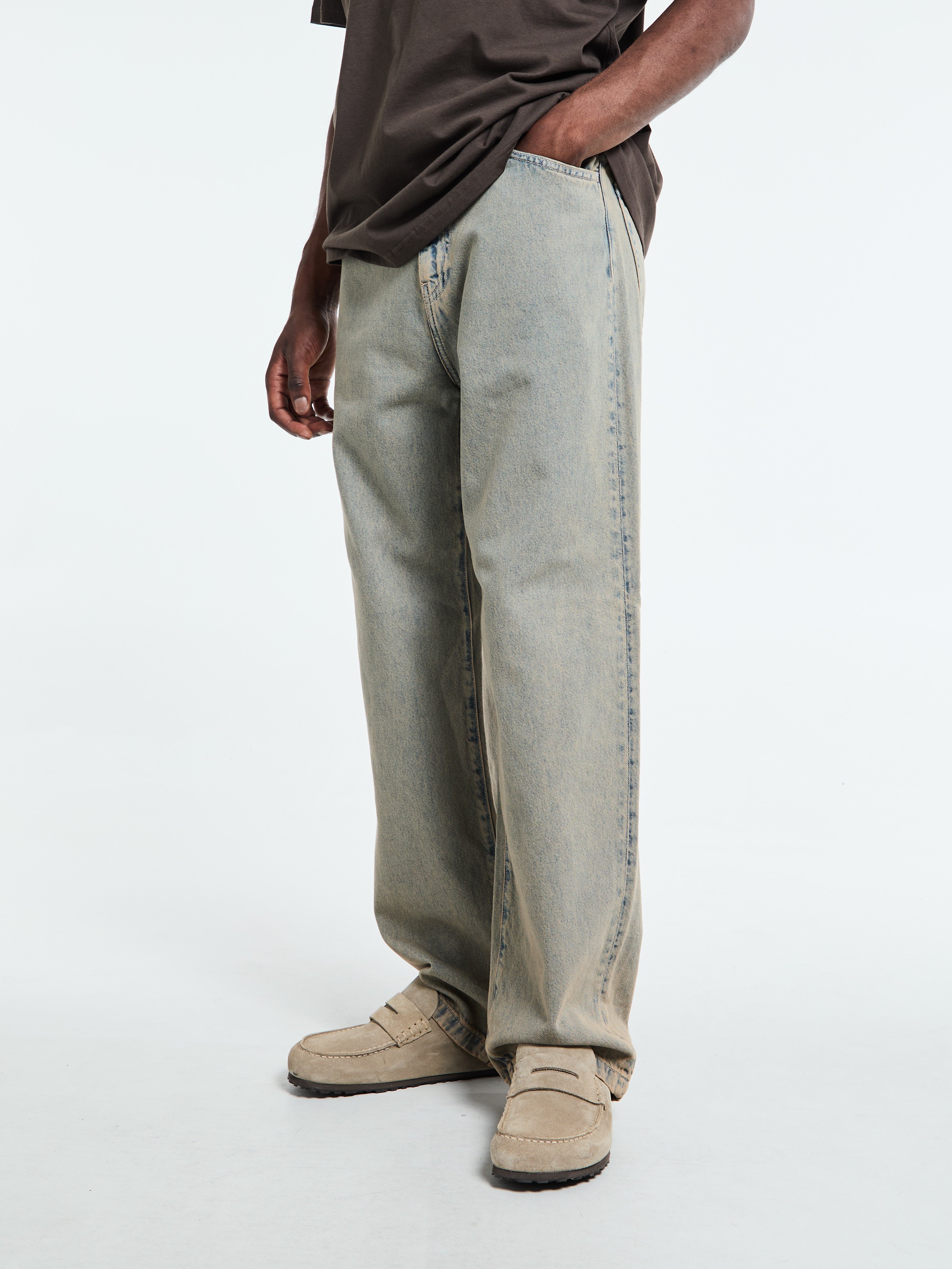 Carhartt WIP - Landon Pants in Blue and Leather Garment Dyed