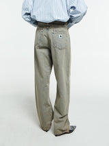 Carhartt WIP - W' Brandon Pants in Blue and Leather Garment Dyed