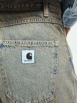 Carhartt WIP - W' Brandon Pants in Blue and Leather Garment Dyed