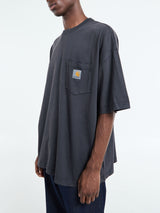 Carhartt WIP - Hudson Pocket T-Shirt in Black Chalk Wash