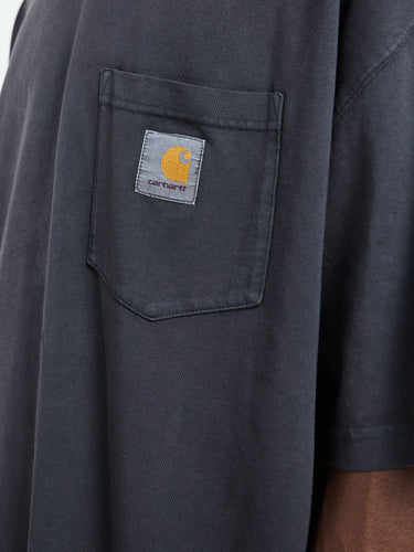 Carhartt WIP - Hudson Pocket T-Shirt in Black Chalk Wash