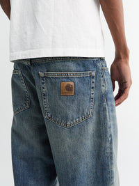 Carhartt WIP - Aaron Pants in Blue Worn Washed