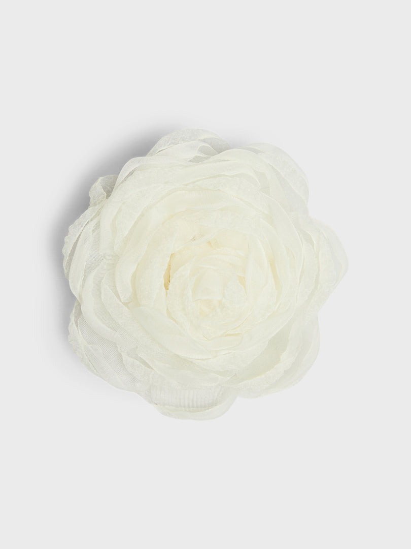 CARO Editions - Chiffon Rose Brooch in Cream
