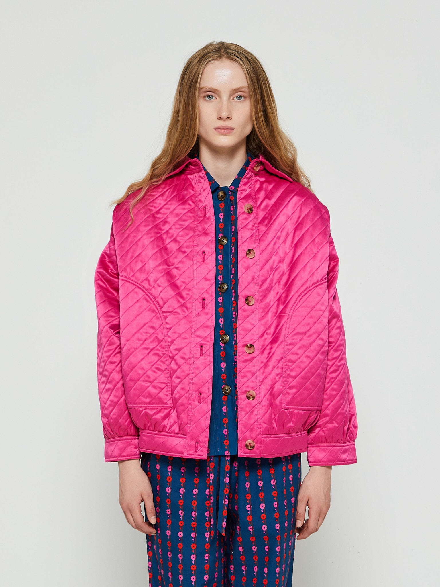 CARO Editions - Mimi Jacket in Hot Pink Duchess