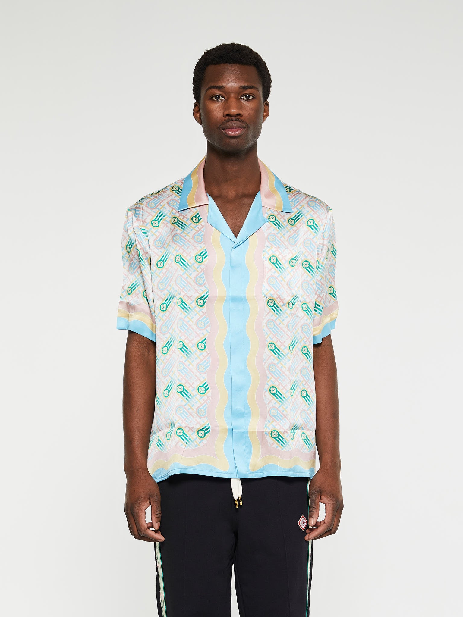 Casablanca - Cuban Collar Shirt in Ping Pong Print