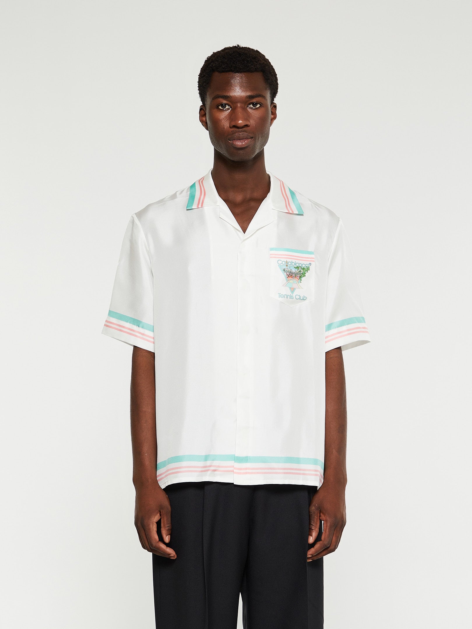Casablanca - Cuban Collar Short Sleeve Shirt in Pastelle