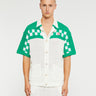 Casablanca - Faux Crochet Shirt in White and Green
