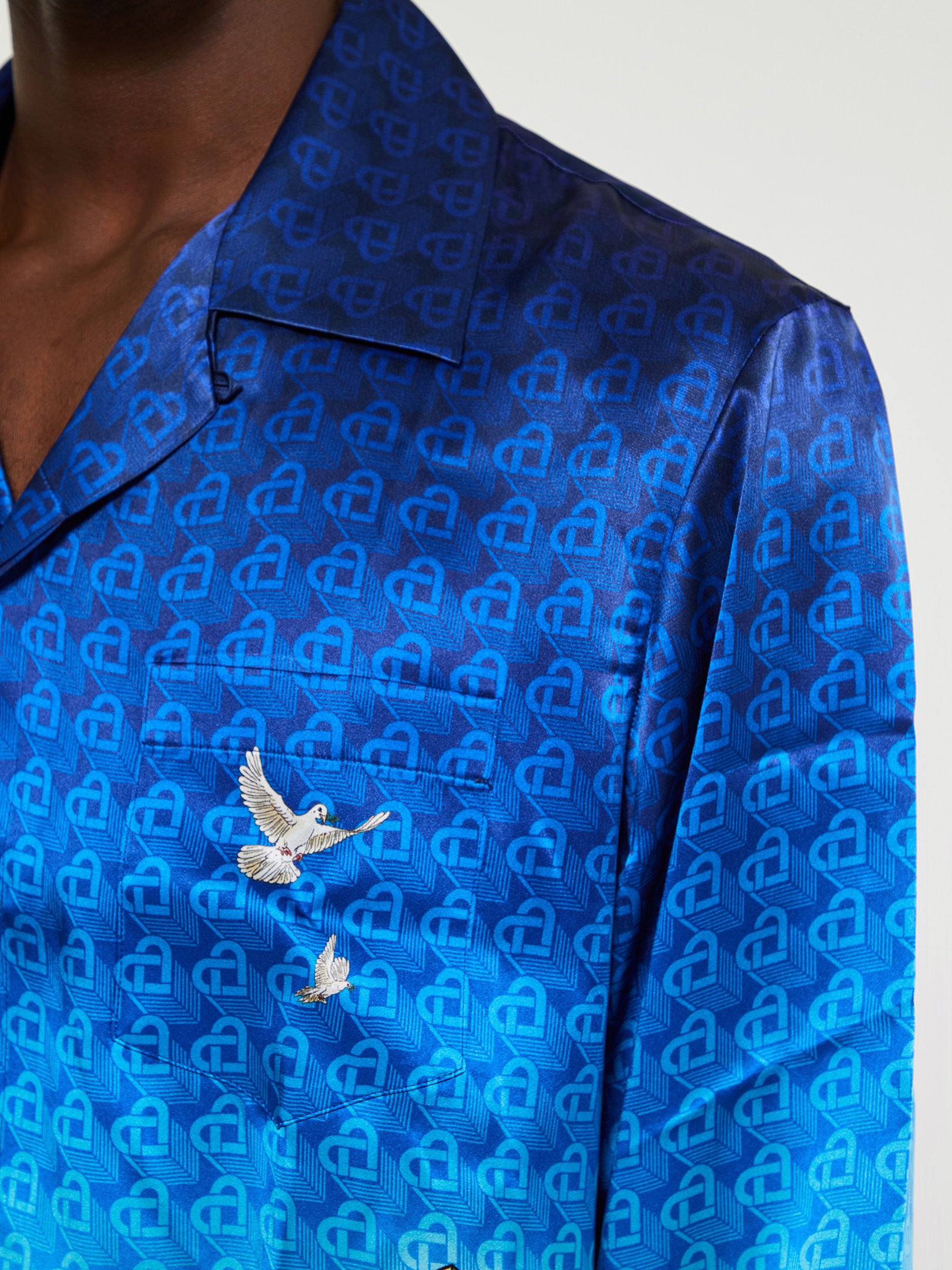 Casablanca - Cuban Collar Langærmet Skjorte i The Night View – stoy