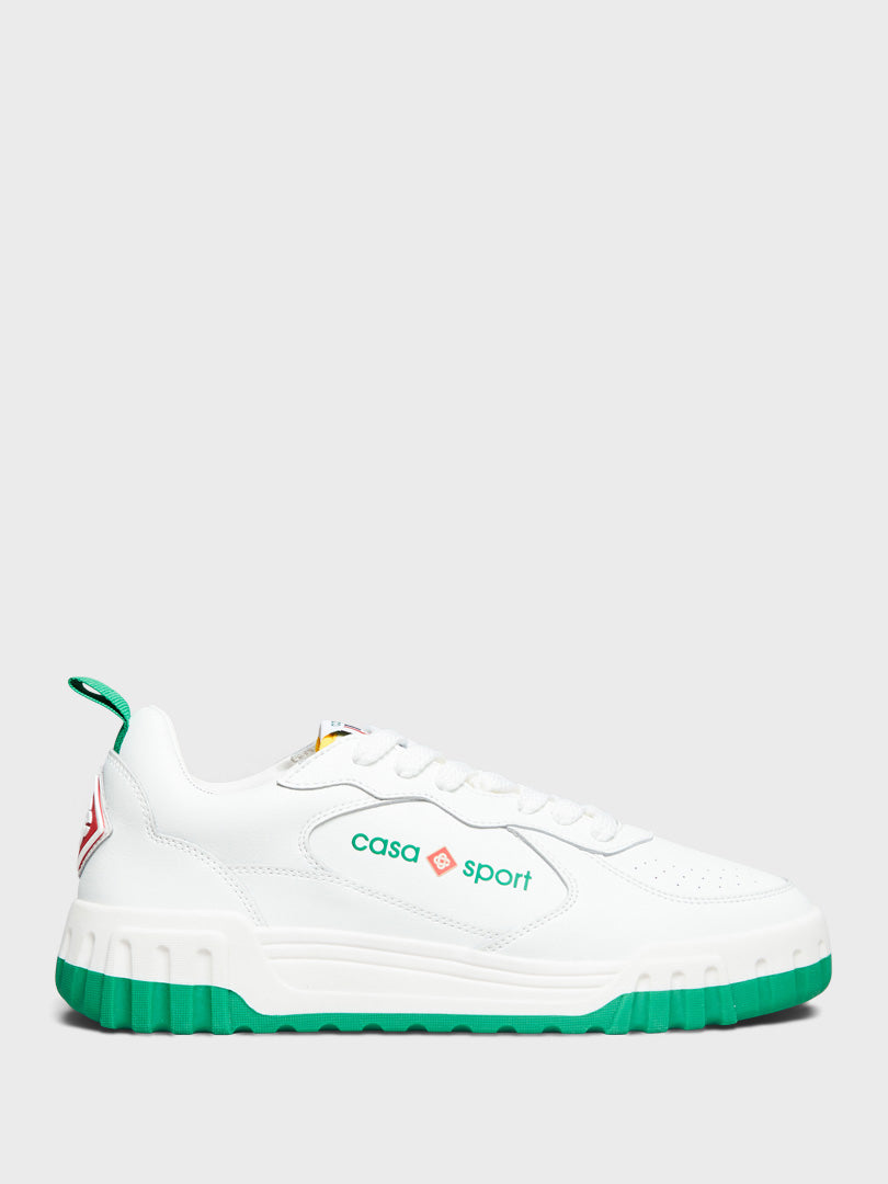 Casablanca - Tennis Court Sneakers in White and Green