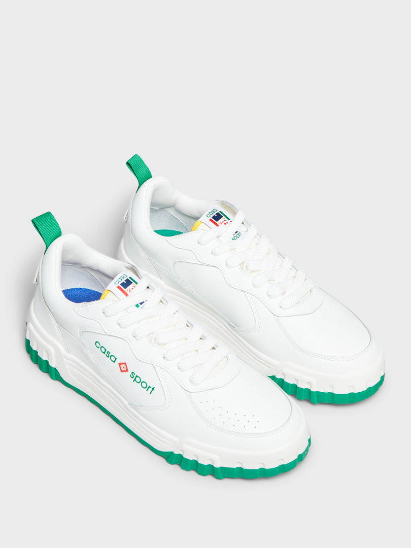 Tennis Court Sneakers in White and Green