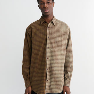 Comme des Garçons Homme - Double Check Shirt in Khaki and Brown