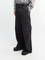 Comme des Garçons Homme - Wide Leg Utility Trousers in Washed Black