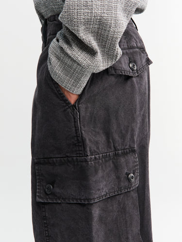 Comme des Garçons Homme - Wide Leg Utility Trousers in Washed Black
