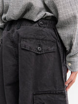 Comme des Garçons Homme - Wide Leg Utility Trousers in Washed Black