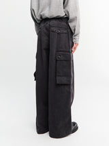Comme des Garçons Homme - Wide Leg Utility Trousers in Washed Black