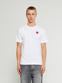 Comme des Garçons PLAY - Shortsleeved T-Shirt in White