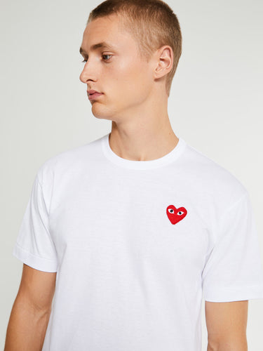 Comme des Garçons PLAY - Shortsleeved T-Shirt in White