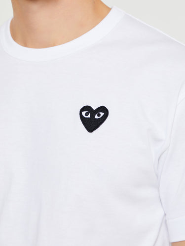 Comme des Garçons PLAY - Short Sleeved T-Shirt in White