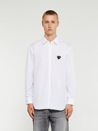 Comme des Garçons PLAY - Black Heart Shirt in White