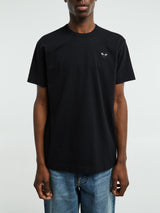 Comme des Garçons PLAY - U T-Shirt Knit With Black Heart in Black