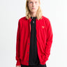 Comme des Garçons PLAY - Round-Neck Cardigan with Red Emblem in Red