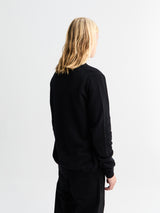 Comme des Garçons PLAY - V-Neck Cardigan with Red Emblem in Black