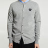 Comme des Garçons PLAY - Round Neck Black Emblem Knit in Light Grey