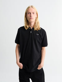 Comme des Garçons PLAY - Polo Shirt with Black Emblem in Black