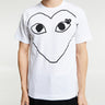 Comme des Garçons PLAY - T-Shirt With Black Emblem in White