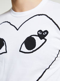 Comme des Garçons PLAY - T-Shirt With Black Emblem in White