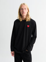 Comme des Garçons PLAY - Red Heart Longsleeved T-Shirt in Black