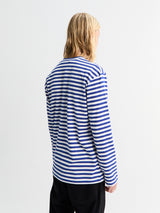 Comme des Garçons PLAY - Red Heart Longsleeved T-Shirt in Navy and White