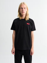 Comme des Garçons PLAY - T-Shirt With Double Burgundy Emblem in Black