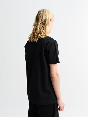 Comme des Garçons PLAY - T-Shirt With Double Burgundy Emblem in Black