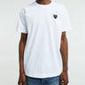 Comme des Garçons PLAY - T-SHIRT EMBLEM X METALSTONE in White and Black