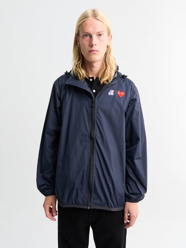 Comme des Garçons PLAY - CDG x K-Way Full Zip Packable Jacket in Navy