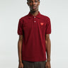 Comme des Garçons PLAY - U T-Shirt Red Emblem Knit in Burgundy