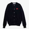 Comme des Garçons PLAY - Round-Neck Cardigan Red Emblem Knit in Navy