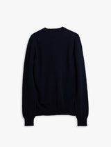 Comme des Garçons PLAY - Round-Neck Cardigan Red Emblem Knit in Navy
