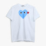 Comme des Garçons PLAY - U T-Shirt Red Emblem in Blue