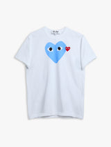 Comme des Garçons PLAY - U T-Shirt Red Emblem in Blue