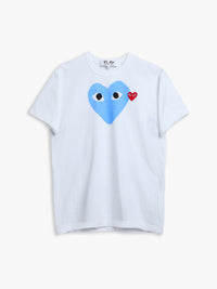 Comme des Garçons PLAY - U T-Shirt Red Emblem in Blue