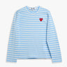 Comme des Garçons PLAY - U T-Shirt Red Emblem Knit in Blue