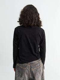Comme des Garçons PLAY - Red Heart Longsleeved T-Shirt in Black