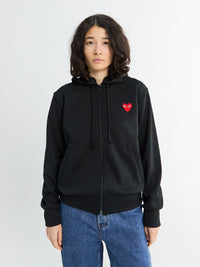Comme des Garçons PLAY - Sweatshirt Red Emblem Knit in Black