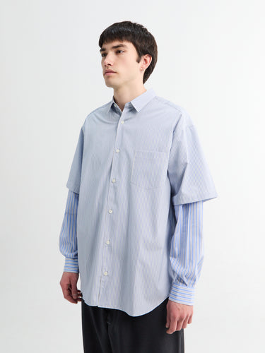 Comme des Garçons Homme - Layered Longsleeve Shirt in Blue